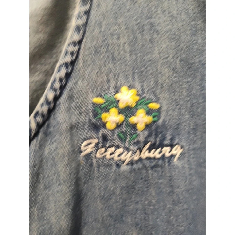 Sunbelt Denim Embroidered Shirt dress Size Large lightweight‎ casual 100% cotton
